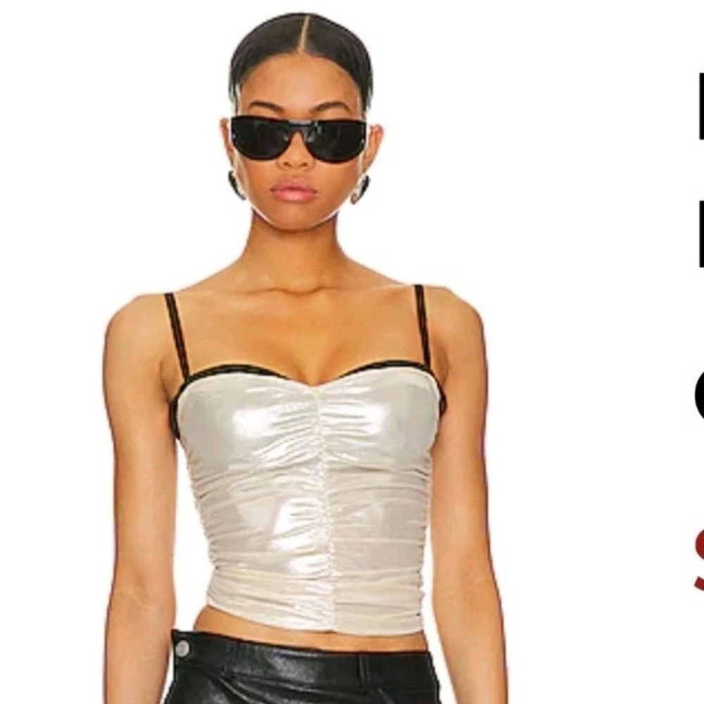 MIAOU Renzo Silver Metallic Top S